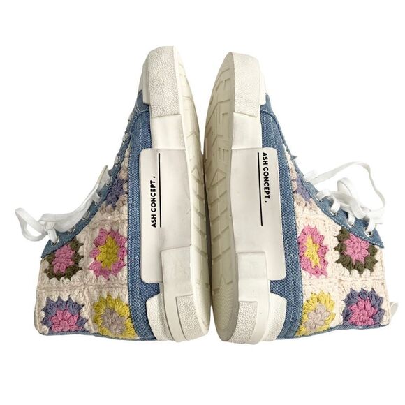 NEW Ash Goa Crochet Mid-Top Floral Sneakers in Size EU 37 / UK 4 / US 7 - Picture 9 of 15